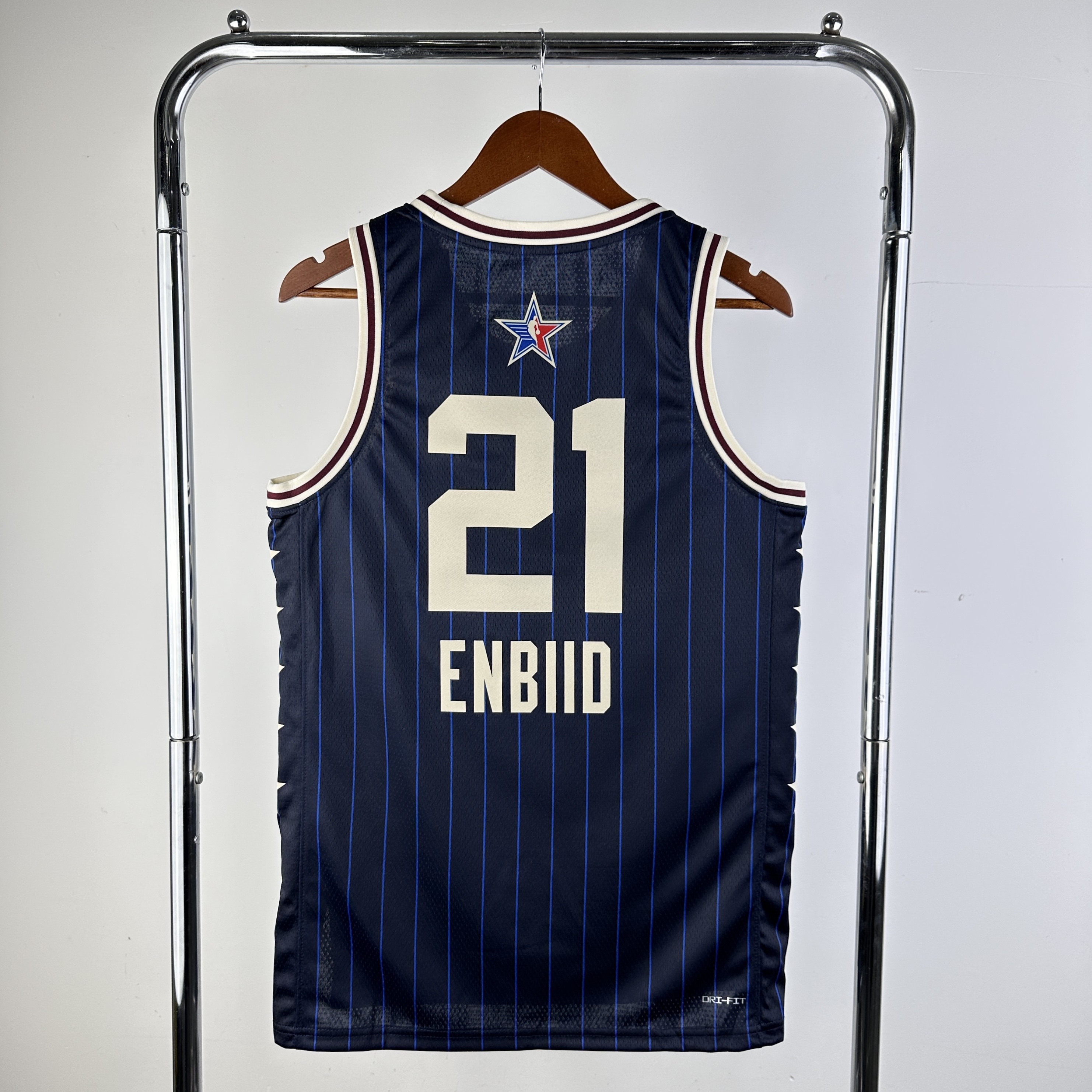 Men All-star season #21 Enbiid Blue Stripe 2024 NBA Jersey